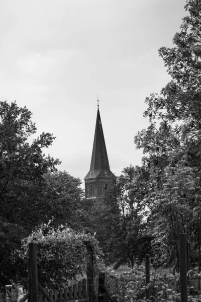 Une Échelle Gris Une Église Richmond Australie — Photo