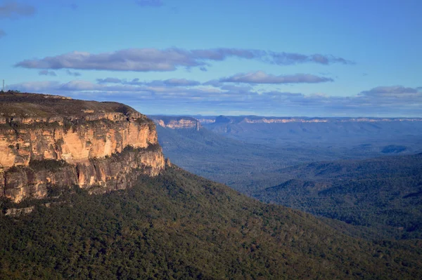 Uma Vista Vale Jamison Wentworth Falls Nas Montanhas Azuis Austrália — Fotografia de Stock