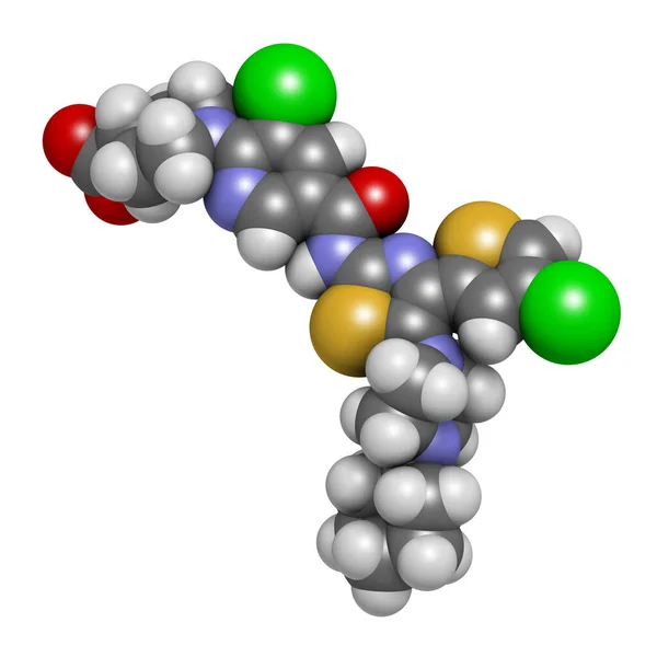 Avatrombopag Trombocytopenie Geneesmiddelmolecuul Geïsoleerde Weergave — Stockfoto