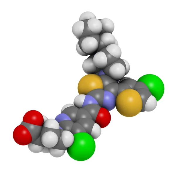 Avatrombopag Trombocytopenie Geneesmiddelmolecuul Geïsoleerde Weergave — Stockfoto