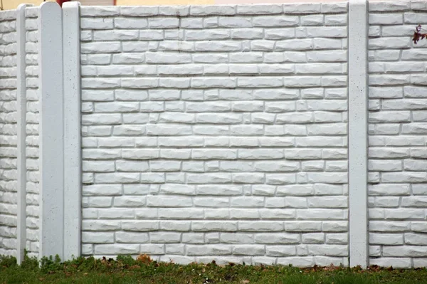 Zbliżenie Nowego Białego Ceglanego Muru — Zdjęcie stockowe