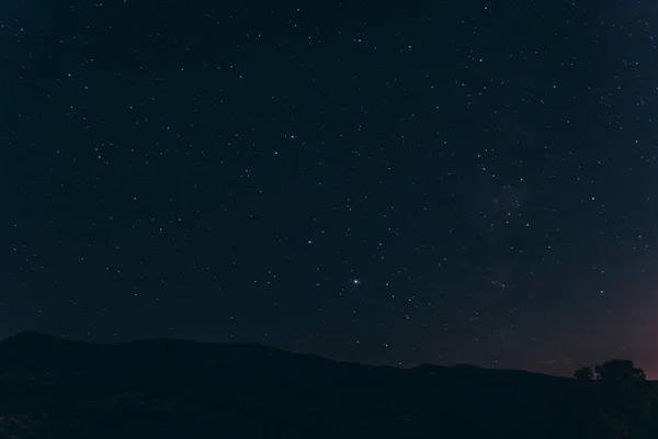Hermoso Paisaje Del Cielo Estrellado Paisaje Por Noche — Foto de Stock