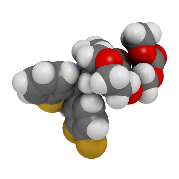 Baloxavir Marboxil Influenza Drug Molecules Cap Dependent Endonuclease Inhibitor 3D渲染 — 图库照片