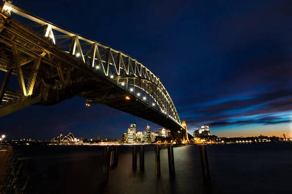 View Beautiful Illuminated Sydney Harbour Bridge Arch Based Design Australia — Stock Photo, Image