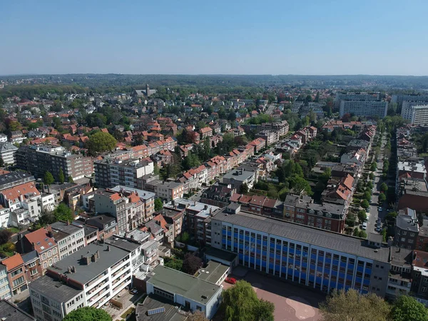 Luftaufnahme Dichter Gebäude Unter Blauem Himmel Brüssel Belgien — Stockfoto