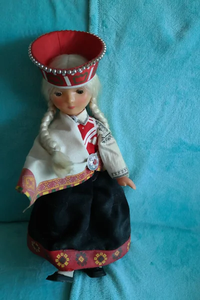 Una Muñeca Letona Plástico Aina Straume Traje Popular —  Fotos de Stock