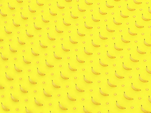 Wiele Rzędów Żółtych Bananów Cytryn Żółtym Tle Tło Tekstury — Zdjęcie stockowe