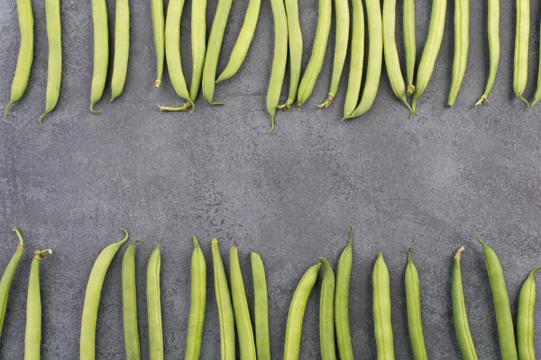 Πράσινα Φασολάκια Φόντο Υφή Κενό Χώρο Για Κείμενο Φρέσκα Λαχανικά — Φωτογραφία Αρχείου