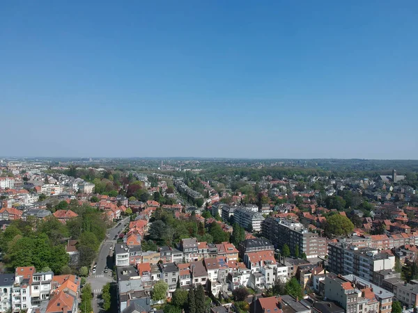 Luftaufnahme Dichter Gebäude Unter Blauem Himmel Brüssel Belgien — Stockfoto