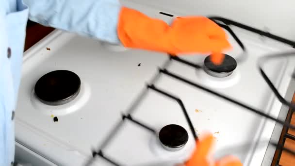 Κουζίνα Αερίου Καθαρισμού Προσώπου — Αρχείο Βίντεο
