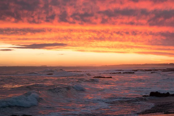 Uma Bela Foto Uma Praia Pôr Sol — Fotografia de Stock