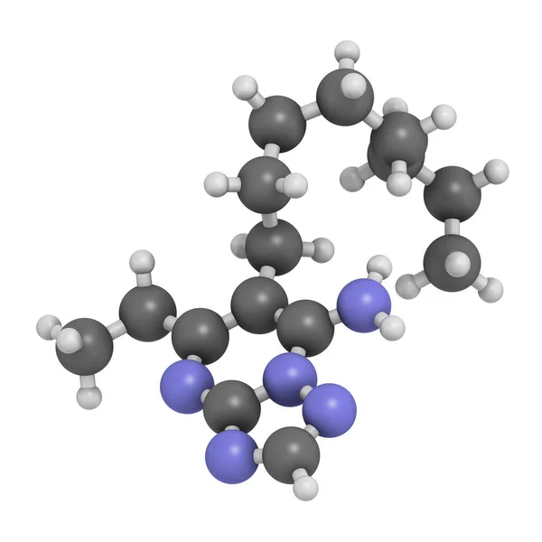 Ametoctradin Fungicide Molecuul Geïsoleerde Weergave Wit — Stockfoto