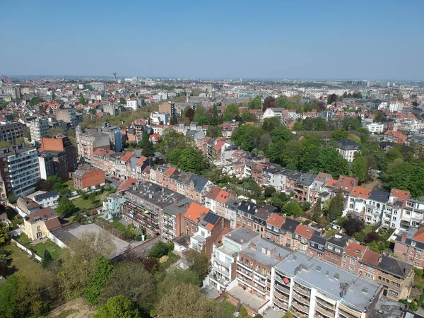 Вид Воздуха Плотные Здания Голубым Небом Брюсселе Бельгия — стоковое фото