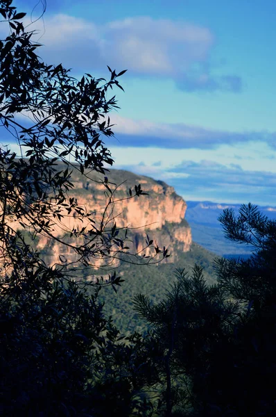 Μια Θέα Στην Κοιλάδα Jamison Στο Wentworth Falls Στα Μπλε — Φωτογραφία Αρχείου