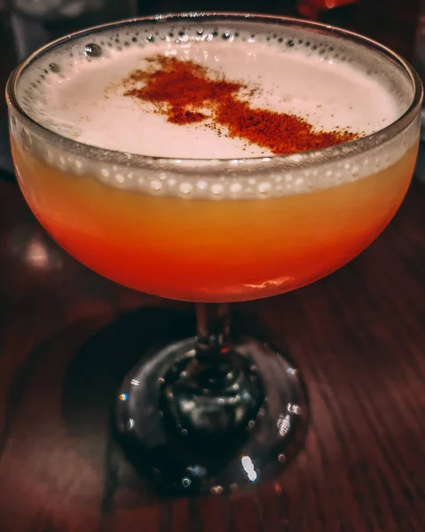 Närbild Ett Glas Fin Cocktail Restaurang — Stockfoto