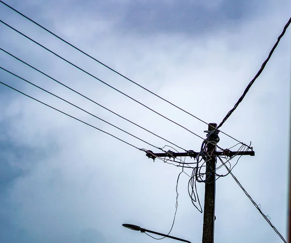 Low Angle Shot Electricity Cables — 스톡 사진
