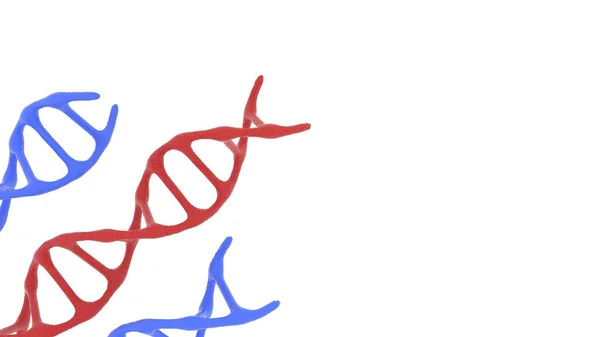 Een Weergave Van Dna Moleculen Een Witte Achtergrond — Stockfoto