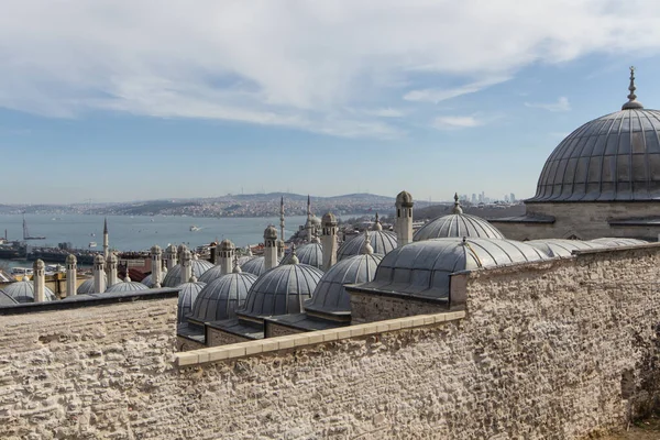 Moschea Suleymaniye Fronte Mare Istanbul Turchia — Foto Stock