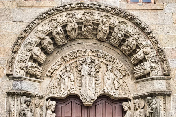 Arch Tympanum Door Colegio San Jeronimo Obradoiro Square Santiago Compostela — Stock Photo, Image