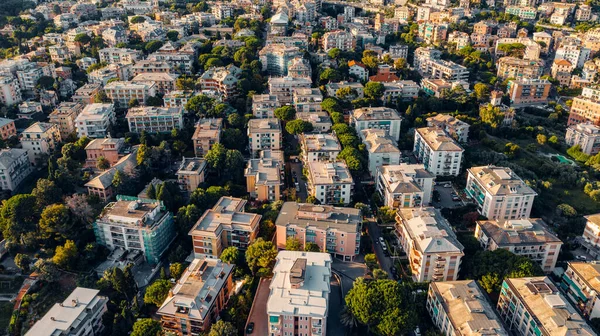 Vista Aérea Del Barrio Quatro Región Liguria Génova Italia —  Fotos de Stock