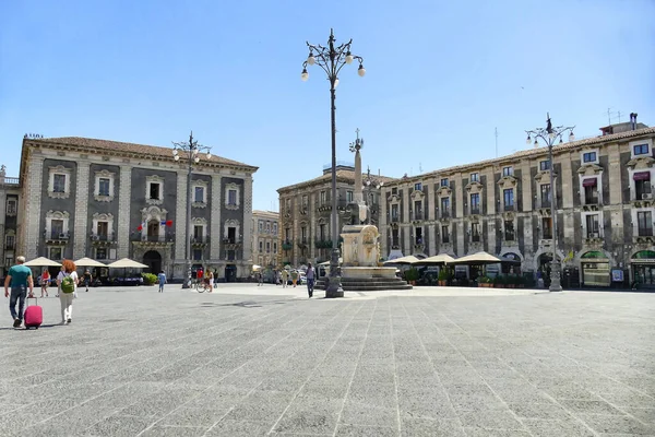 Catania Italië Jul 2021 Een Glimp Van Het Stadscentrum Piazza — Stockfoto