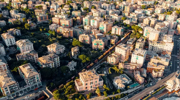 Vista Aérea Del Barrio Quatro Región Liguria Génova Italia —  Fotos de Stock