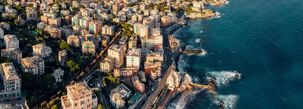 Panoramiczny Widok Lotu Ptaka Okolicę Quatro Region Liguria Genua Włochy — Zdjęcie stockowe