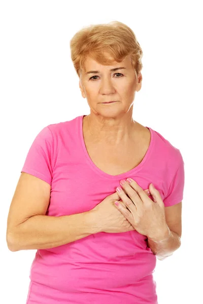 Acı Çeken Yaşlı Bir Polonyalı Kadının Portresi Acı Çeken Kalbini — Stok fotoğraf