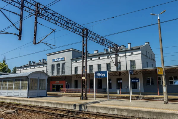 Elbla Polen Jun 2021 Een Beroemd Treinstation Een Zonnige Dag — Stockfoto