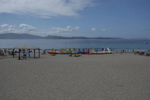 Саньсеньйо Липня 2021 Пляж Санженджо Іспанському Місті Муніципалітеті Галісії — стокове фото