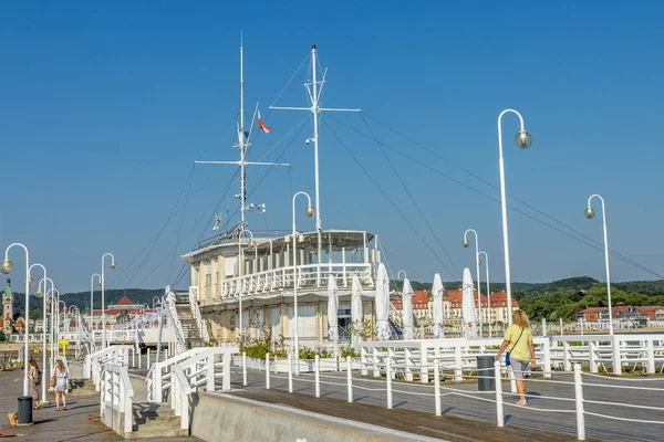 Elbla Polónia Junho 2021 Navio Céu Azul Porto Elblag Polônia — Fotografia de Stock