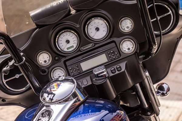 Detailní Záběr Detailů Moderní Klasické Motocyklu — Stock fotografie
