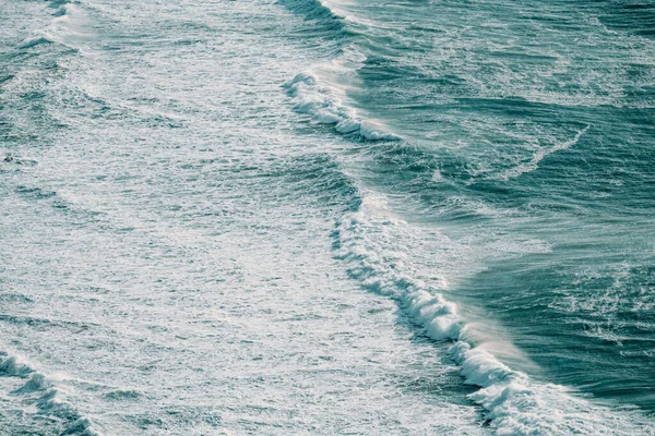 Aerial Shot Massive Wave Crashing Middle Sea — Stock Photo, Image