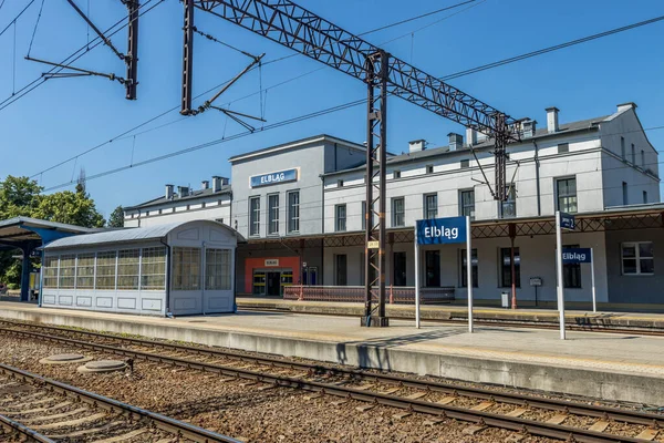 Elbla Polónia Junho 2021 Uma Famosa Estação Trem Dia Ensolarado — Fotografia de Stock