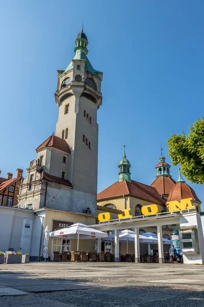 Sopot Polonia Junio 2021 Disparo Vertical Del Histórico Faro Sopot — Foto de Stock