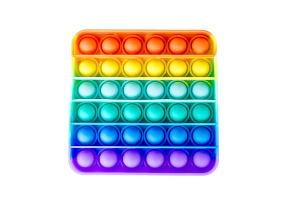 Primer Plano Colorido Juguete Pop Fidget Aislado Sobre Fondo Blanco —  Fotos de Stock