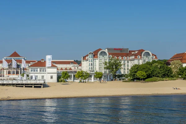 Elbla Polonia Junio 2021 Famoso Grand Hotel Cruzando Agua Sopot —  Fotos de Stock