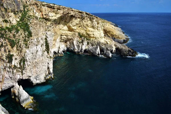 Rocky Coast Sea Turquoise Sky Mediterranean — Fotografia de Stock