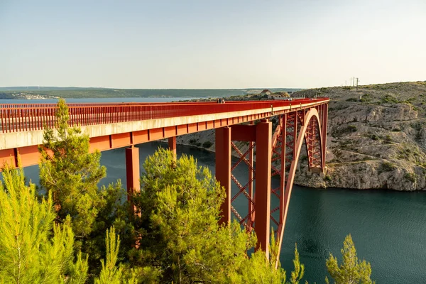 Zadar Croatie Juil 2021 Long Pont Sur Canyon Rivière Zrmanja — Photo