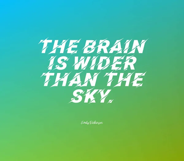 Green Yellow Background Brain Wider Sky Written — Stock Photo, Image