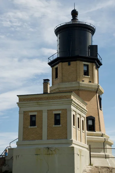 Uma Foto Vertical Farol Split Rock Lago Superior Minnesota — Fotografia de Stock