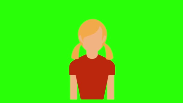 緑色の背景で少女 — ストック動画