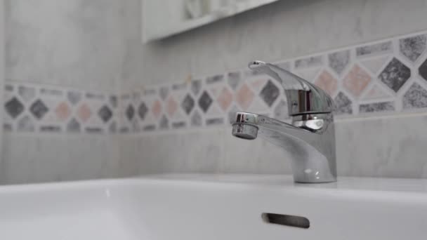 Gros Plan Lavabo Salle Bain — Video