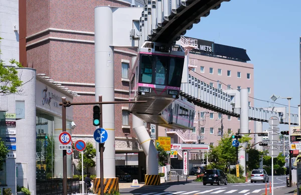 Ofuna Japan Apr 2021 Een Trein Van Shonan Monorail Nadert — Stockfoto