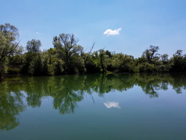 Hermoso Paisaje Con Árboles Reflejados Lago — Foto de Stock