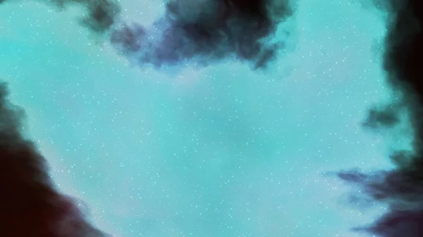 Una Ilustración Digital Cielo Azul Brillante Con Estrellas Brillantes Nubes —  Fotos de Stock