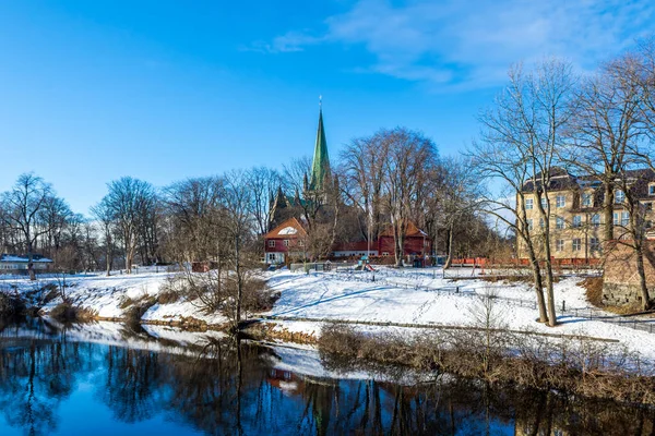 Ein Schöner Blick Auf Die Nidaros Kathedrale Trondheim Norwegen Winter — Stockfoto