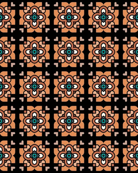Een Naadloos Patroon Met Bloemmotief Vierkante Orna — Stockfoto