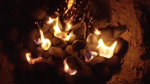 Fuego Ardiente Chimenea — Vídeo de stock