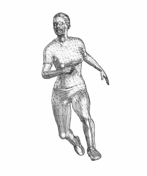 Eine Darstellung Einer Silbernen Jogger Trophäe Isoliert Auf Weißem Hintergrund — Stockfoto